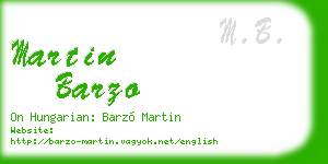 martin barzo business card